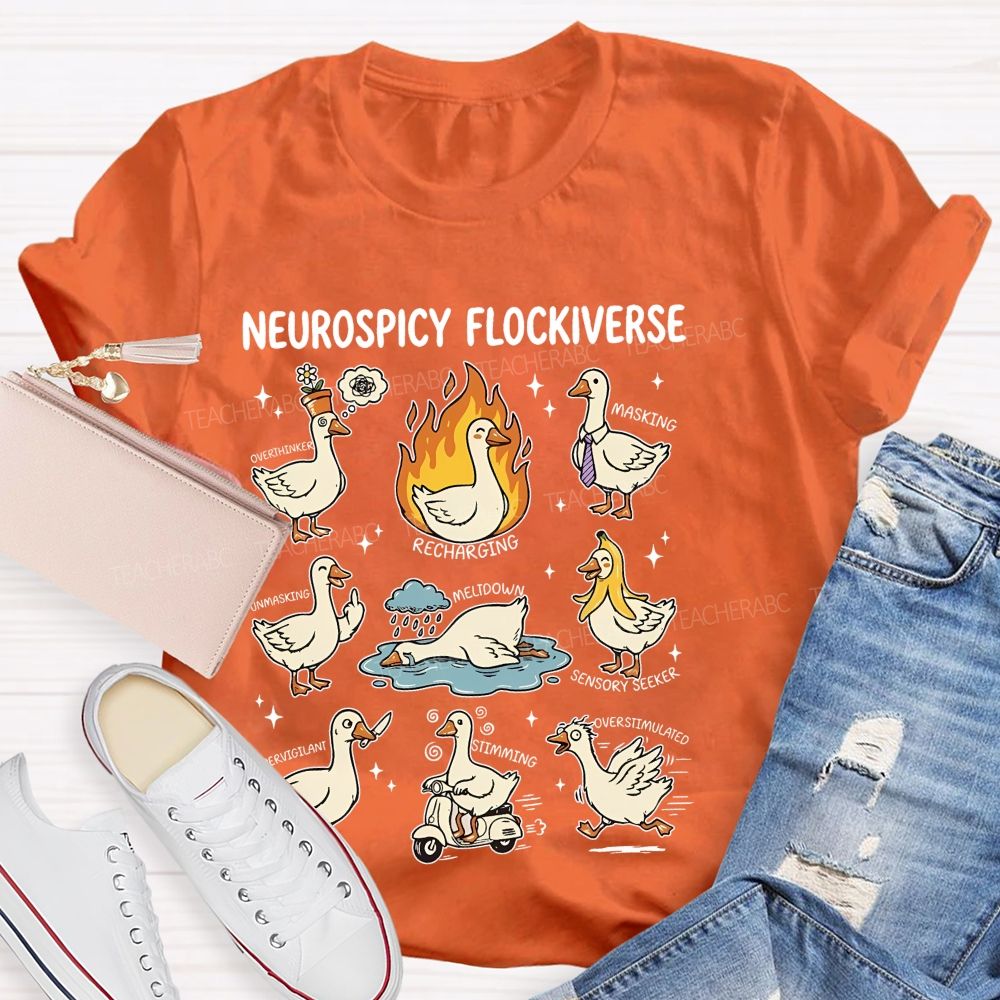 Neurospicy Flockiverse Teacher T-shirt