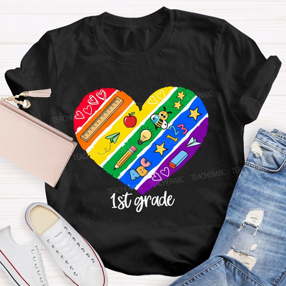 Personalized Grade Teaching First Grade Loving Every Minute Teacher T-shirt