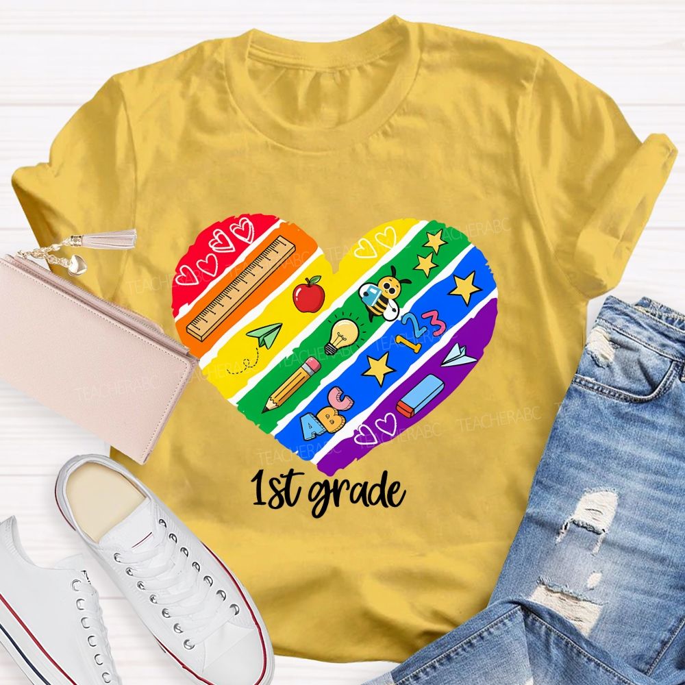 Personalized Grade Teaching First Grade Loving Every Minute Teacher T-shirt