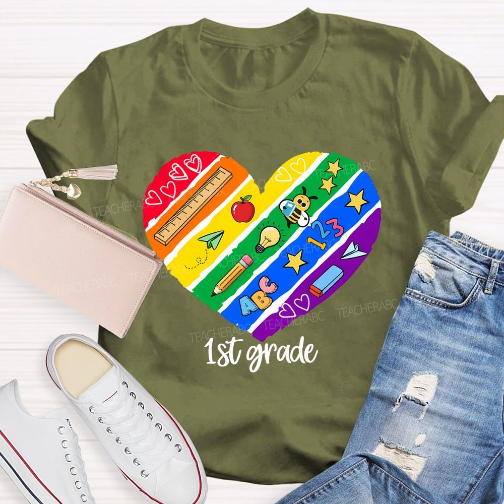 Personalized Grade Teaching First Grade Loving Every Minute Teacher T-shirt