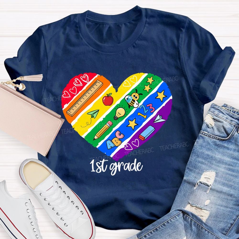 Personalized Grade Teaching First Grade Loving Every Minute Teacher T-shirt