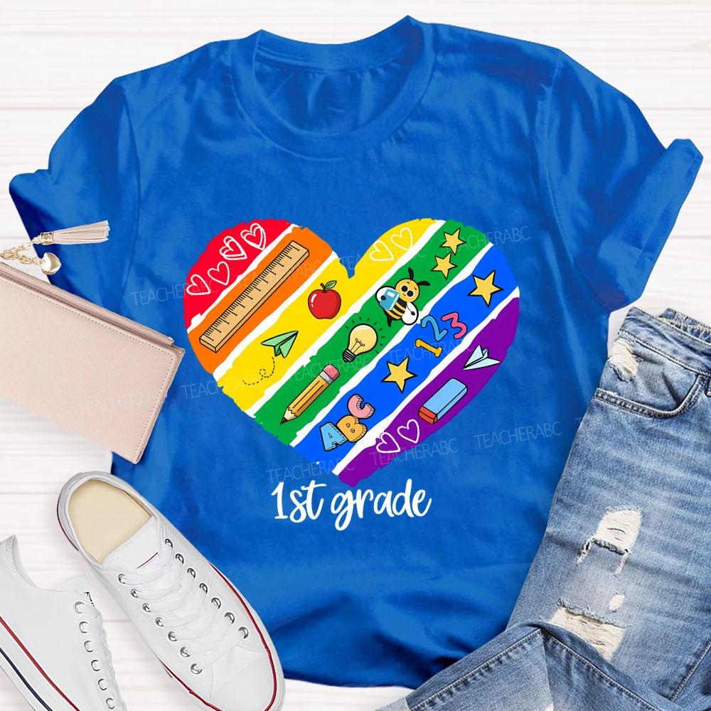 Personalized Grade Teaching First Grade Loving Every Minute Teacher T-shirt
