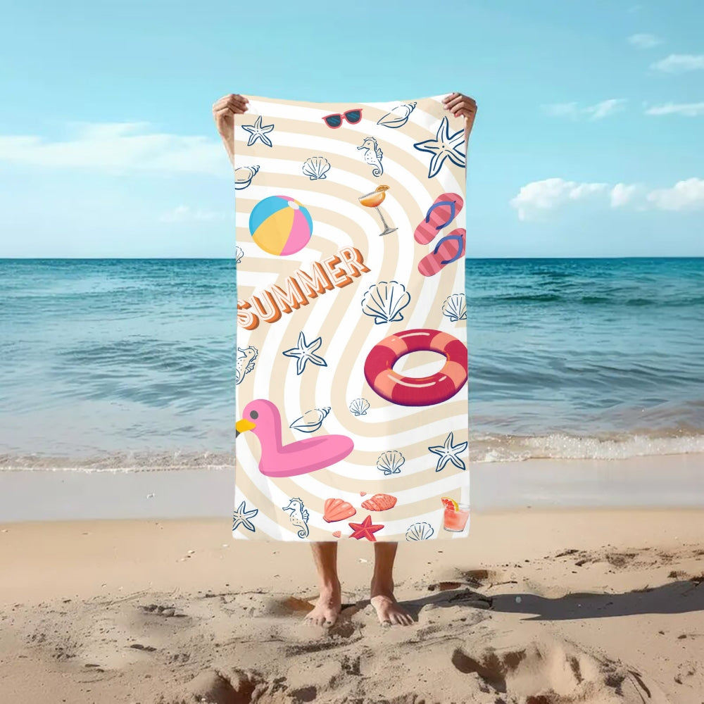 Blue Star Vacation Vibes Beach Towel