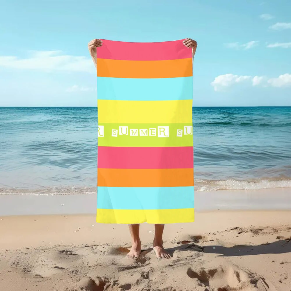Colorful Strip Summer Beach Towel