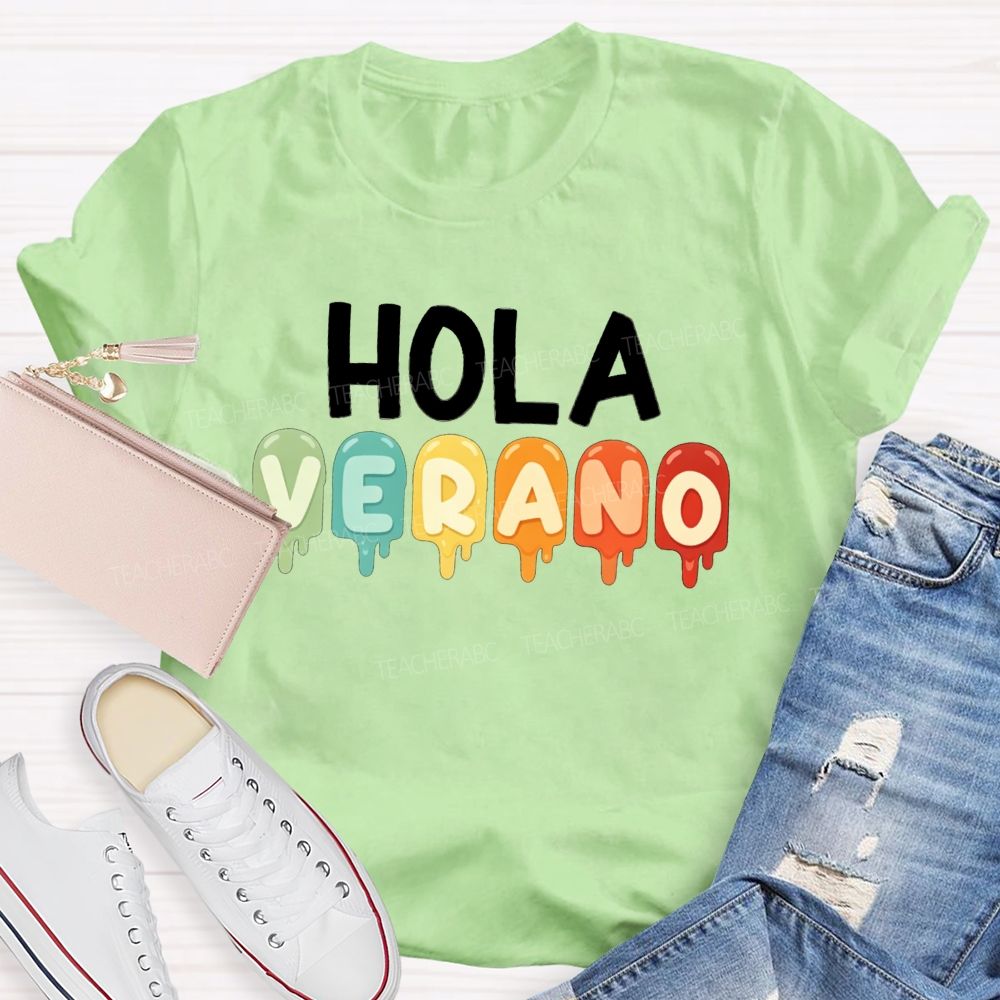 Hola Verano Summer Beach Teacher T-shirt