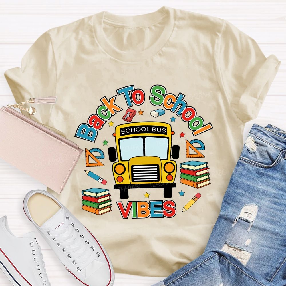 Back To School School Bus Vibes Teacher T-shirt