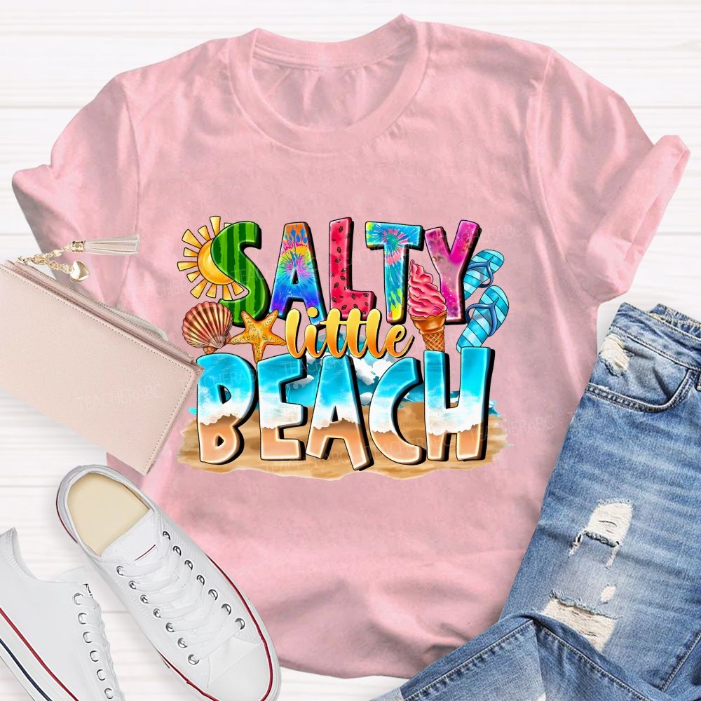 Salty Little Beach Summer Vibes Teacher T-shirt