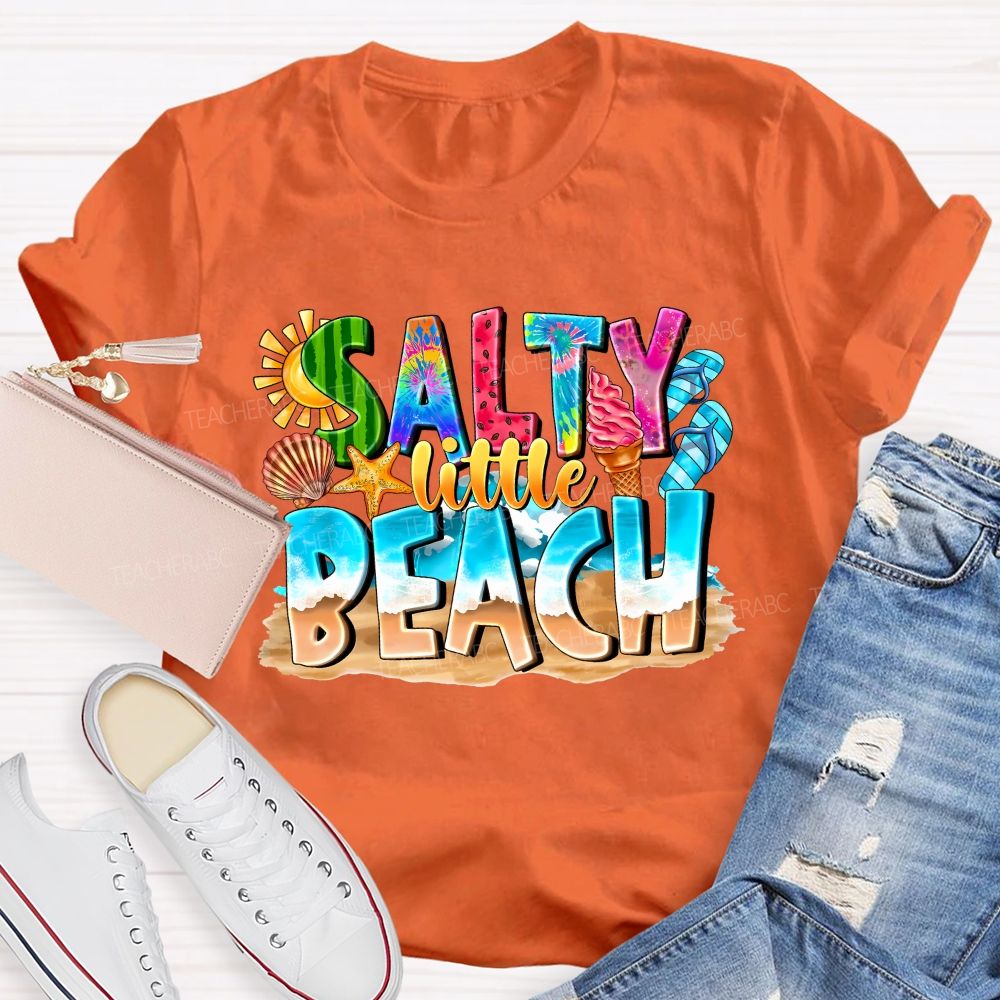 Salty Little Beach Summer Vibes Teacher T-shirt