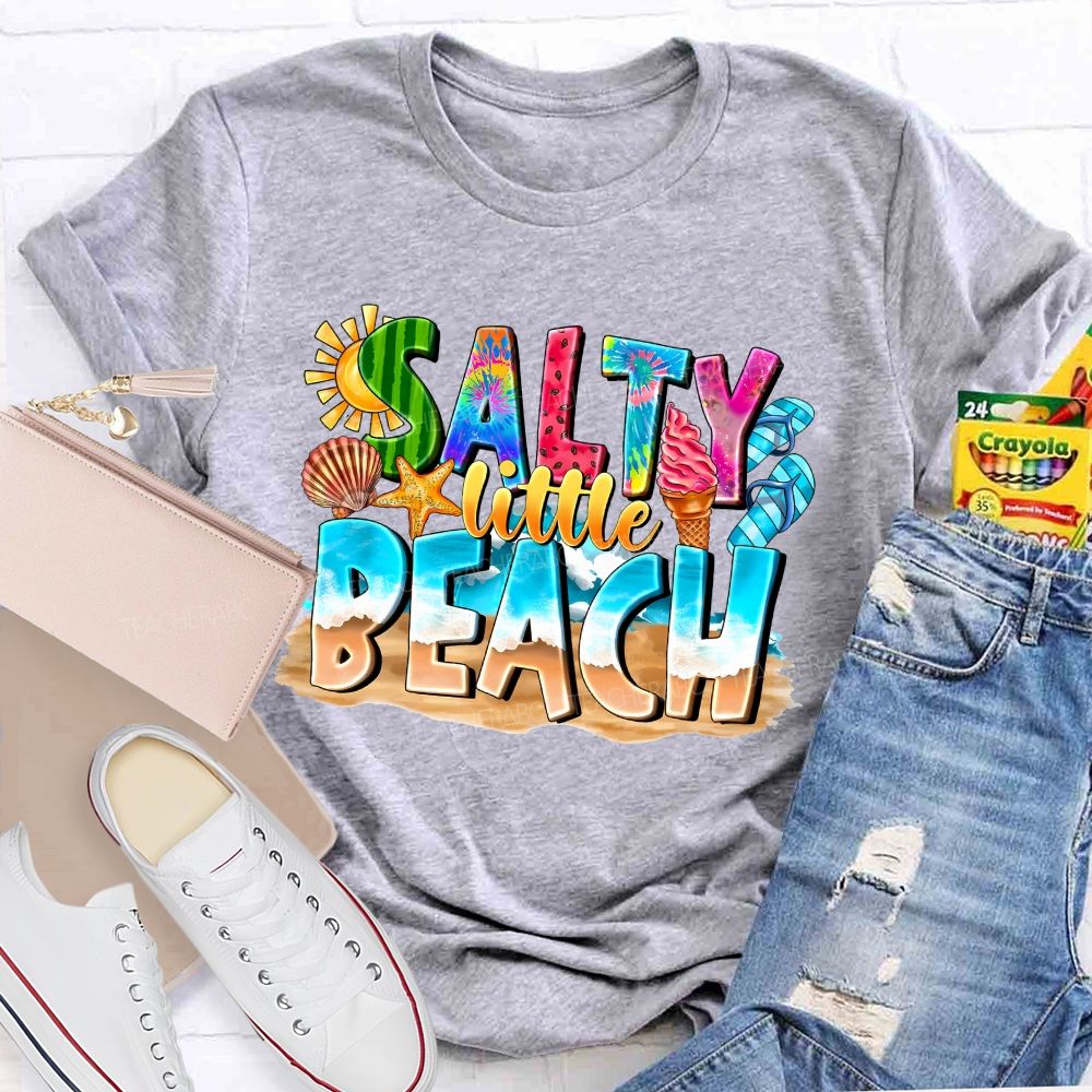 Salty Little Beach Summer Vibes Teacher T-shirt
