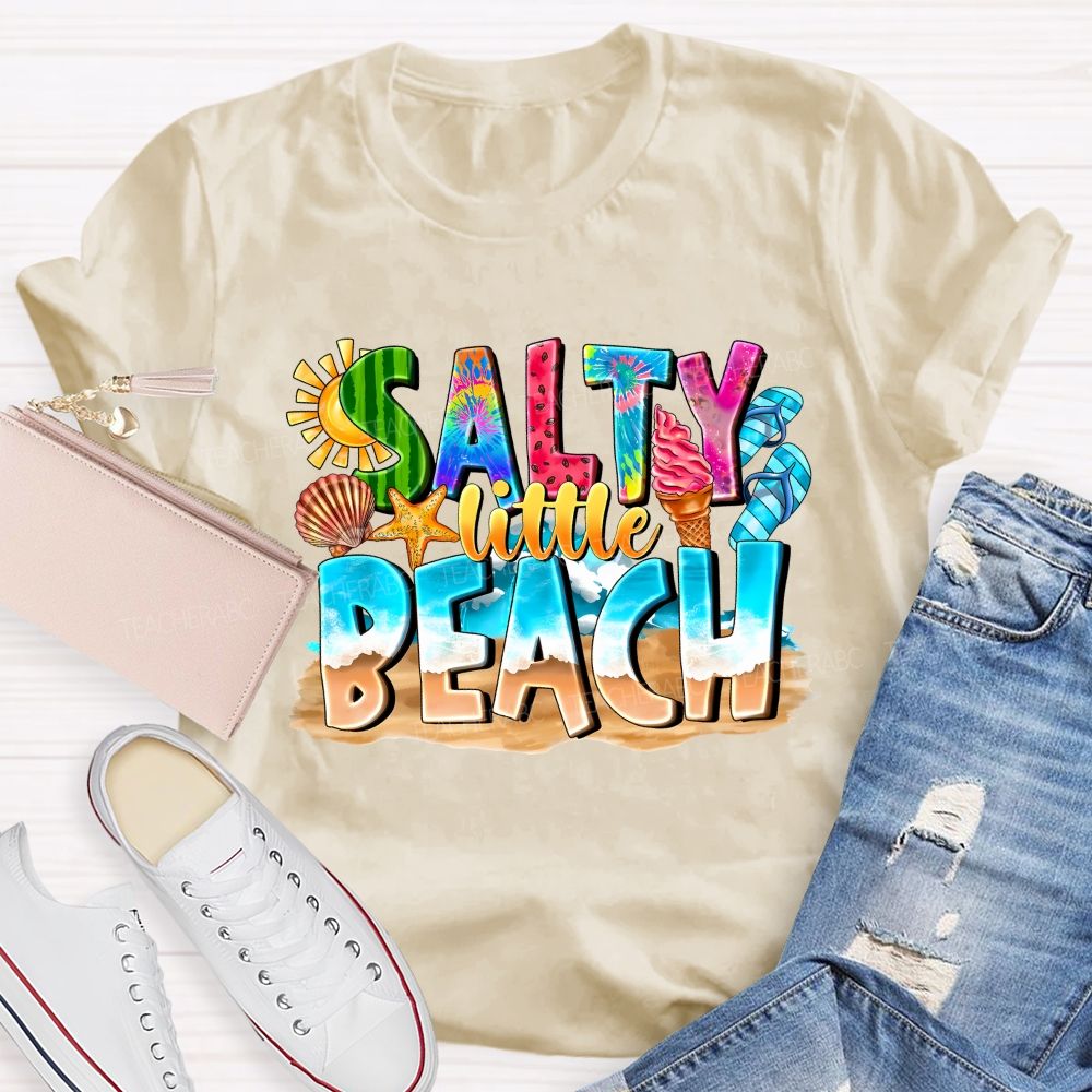Salty Little Beach Summer Vibes Teacher T-shirt