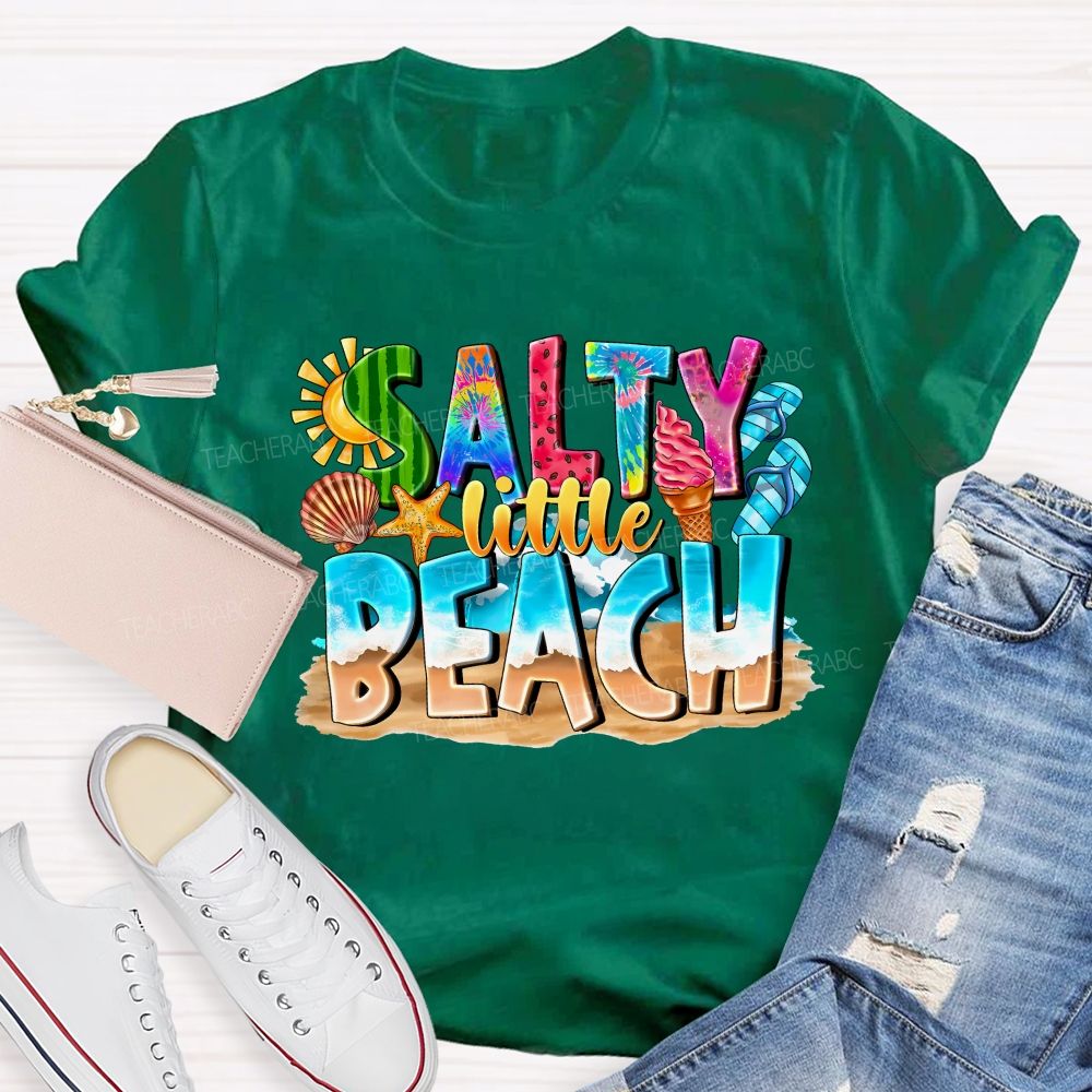 Salty Little Beach Summer Vibes Teacher T-shirt