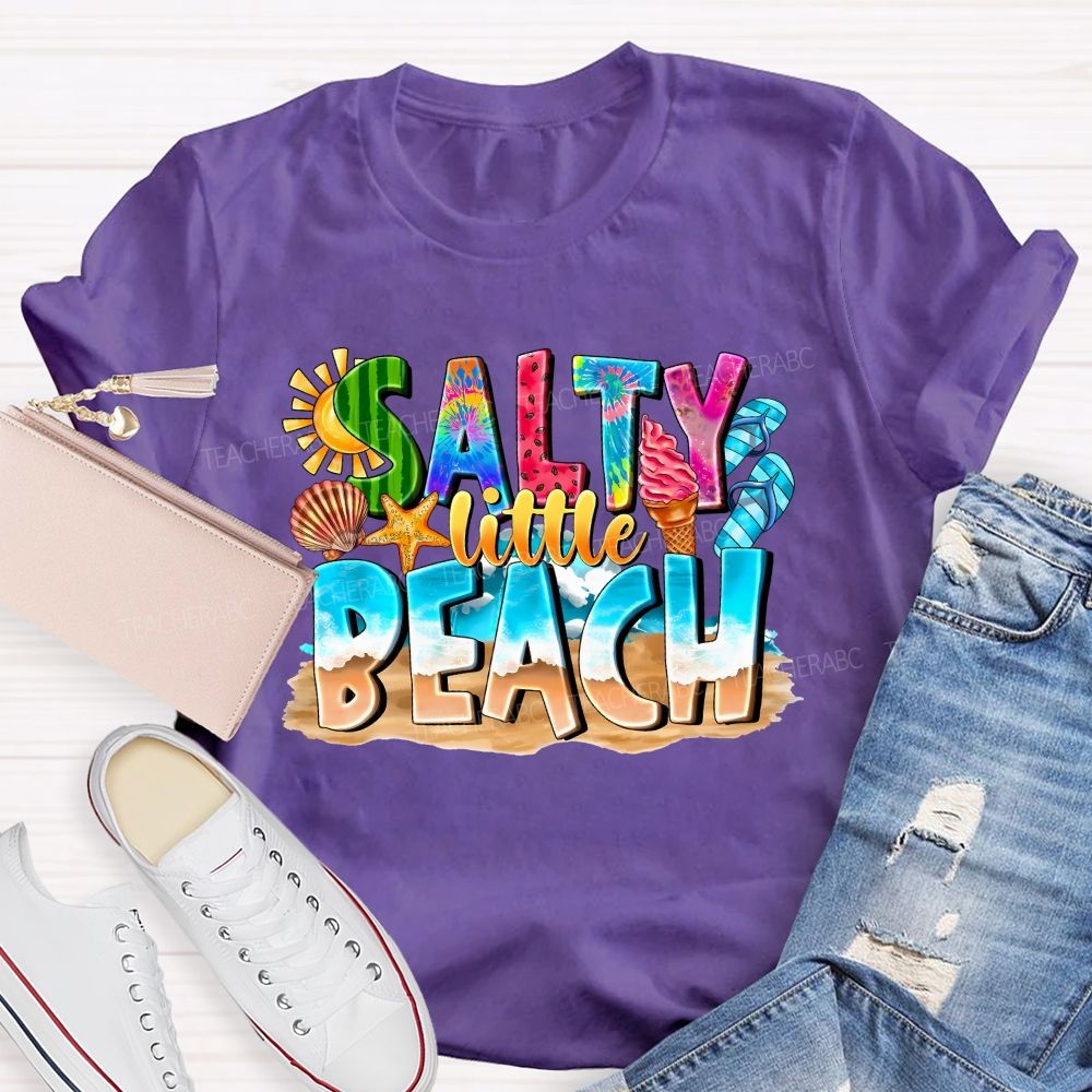 Salty Little Beach Summer Vibes Teacher T-shirt