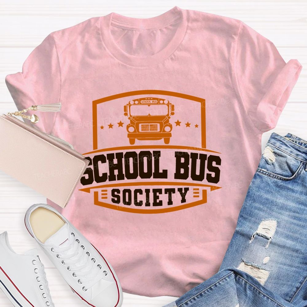 School Bus Society Teacher T-shirt
