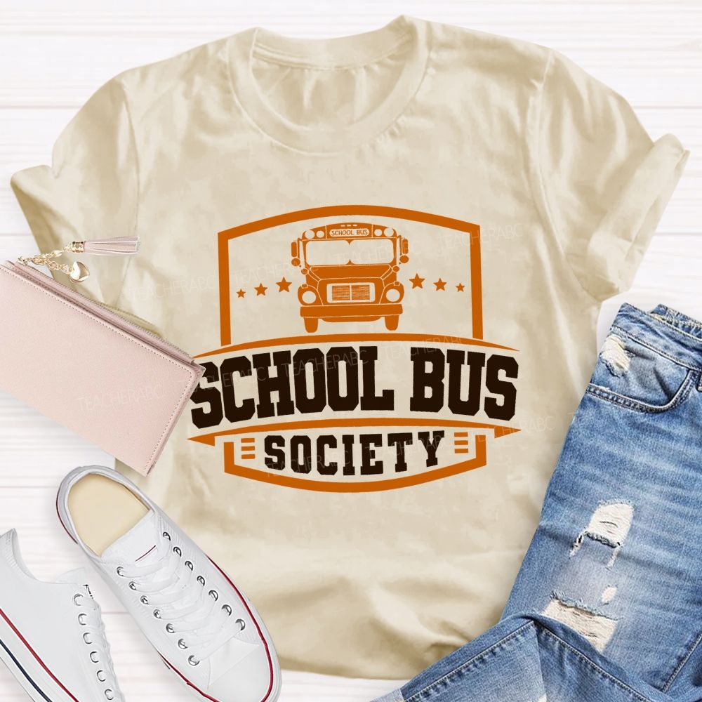 School Bus Society Teacher T-shirt
