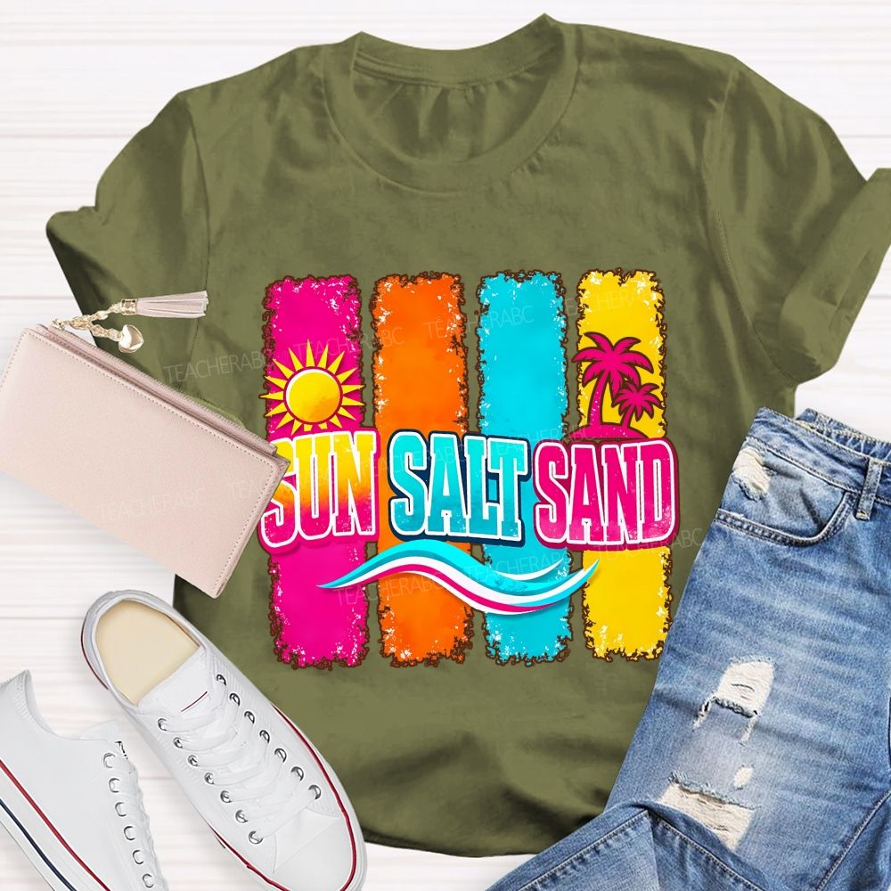 Beach Vibes Sun Salt Sand Teacher T-shirt