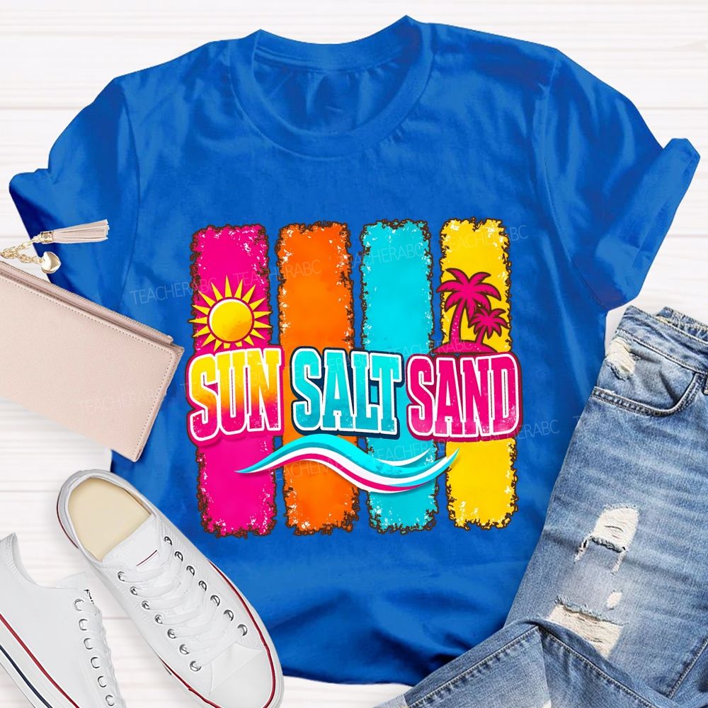 Beach Vibes Sun Salt Sand Teacher T-shirt