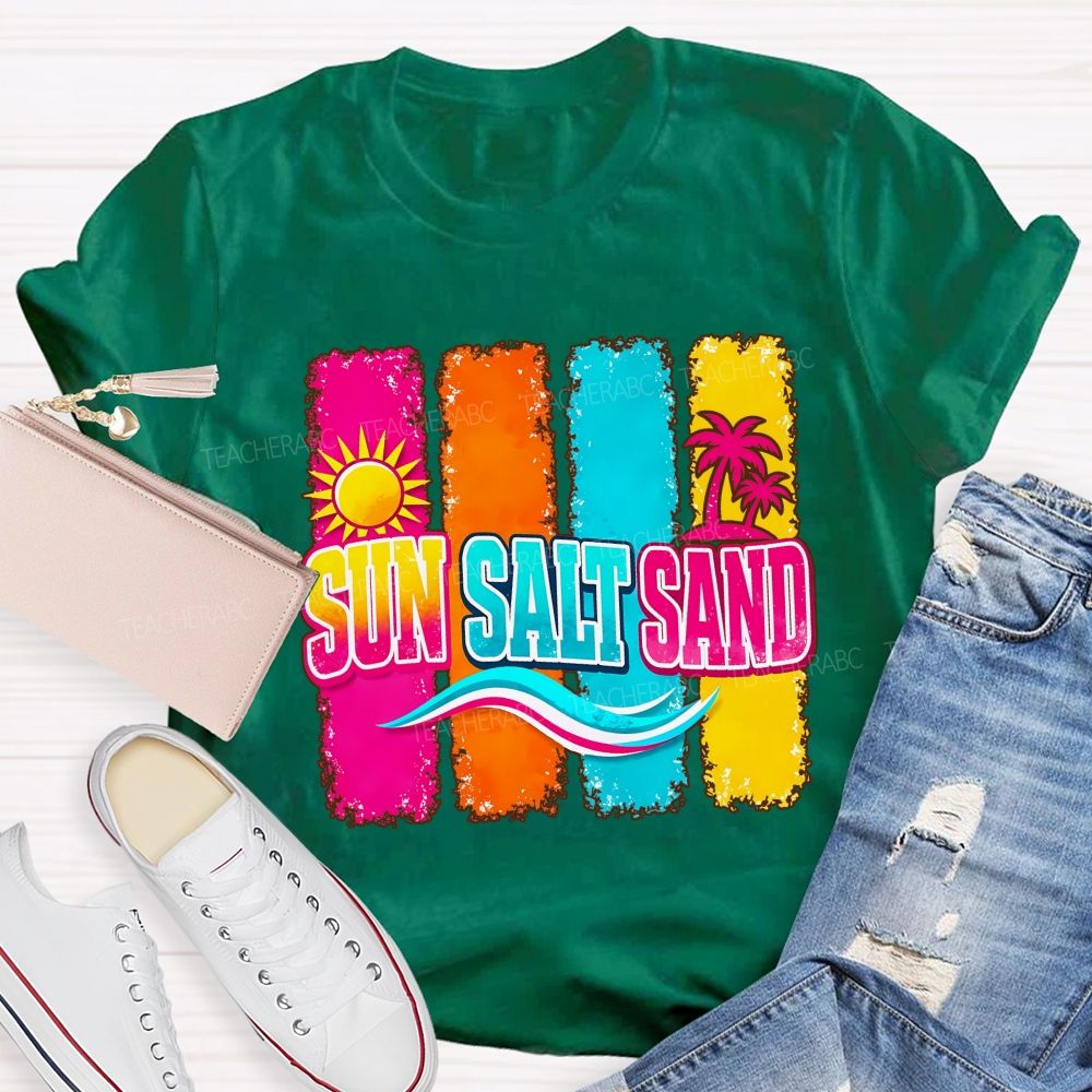 Beach Vibes Sun Salt Sand Teacher T-shirt