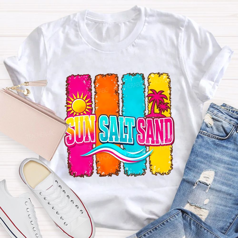 Beach Vibes Sun Salt Sand Teacher T-shirt