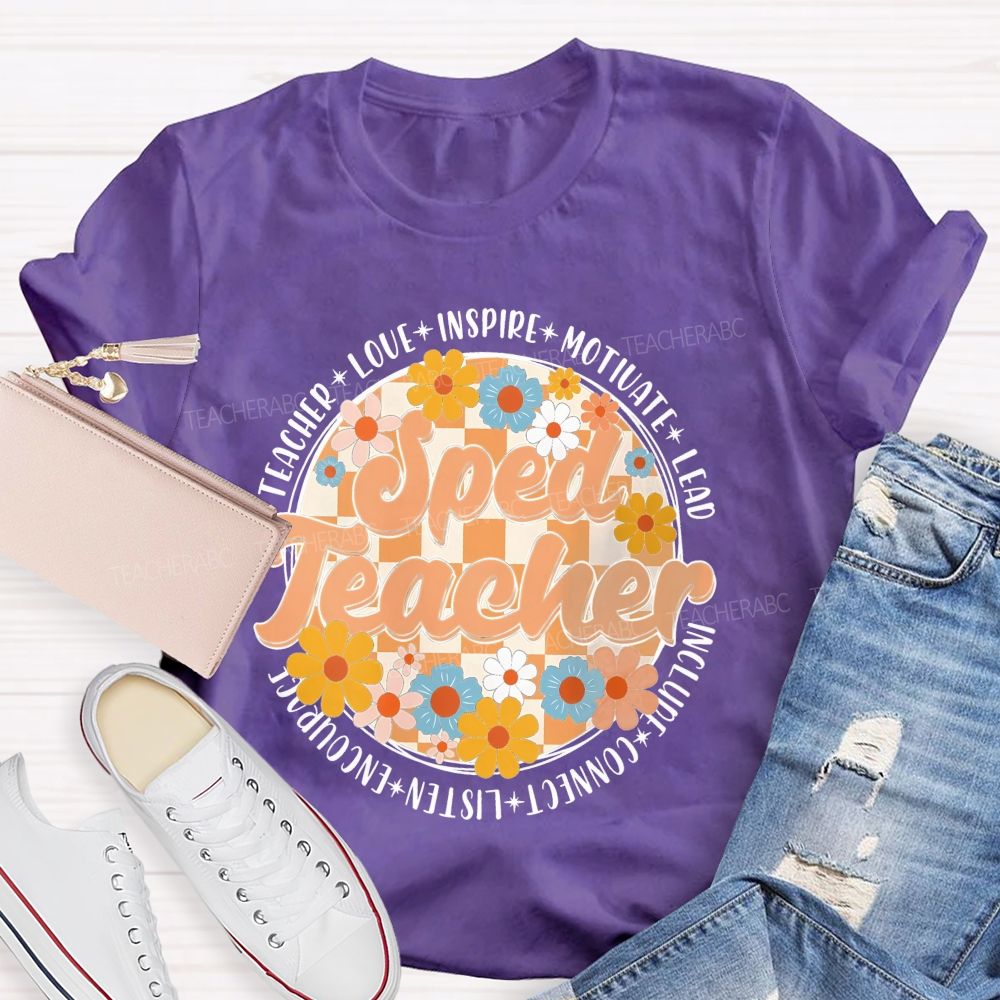 Sped Teacher Love Inspire Motivate Teacher T-shirt