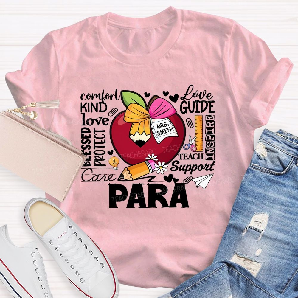 Para Comfort Love Care Support Protect Teach Teacher T-shirt