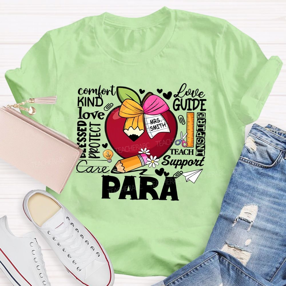 Para Comfort Love Care Support Protect Teach Teacher T-shirt