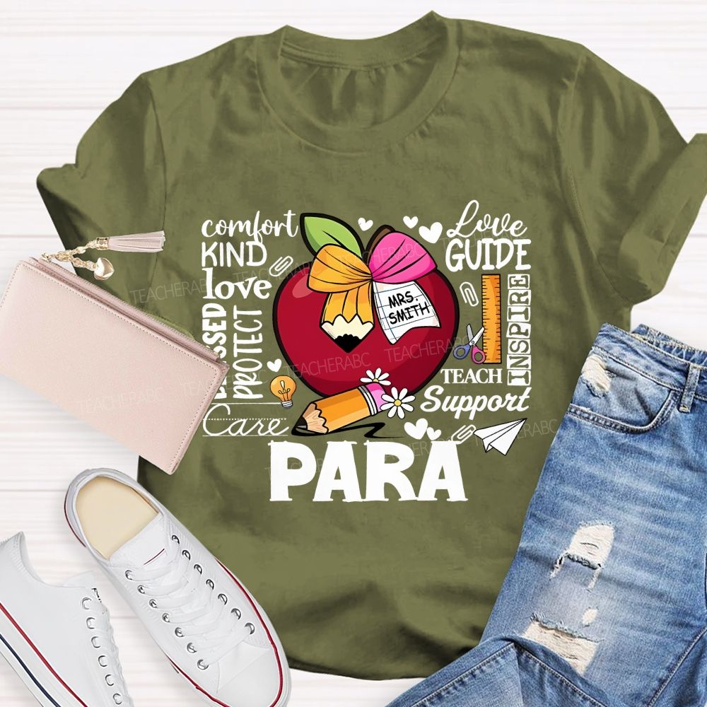 Para Comfort Love Care Support Protect Teach Teacher T-shirt