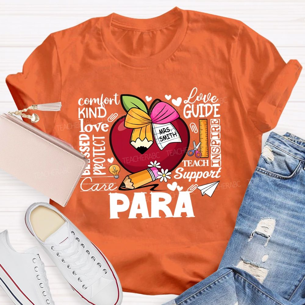 Para Comfort Love Care Support Protect Teach Teacher T-shirt
