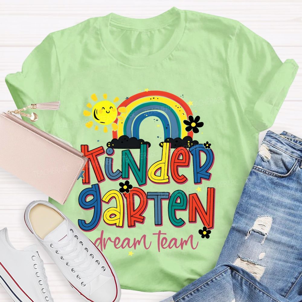 Personalized Grade Kindergarten Dream Team Graphics Teacher T-shirt