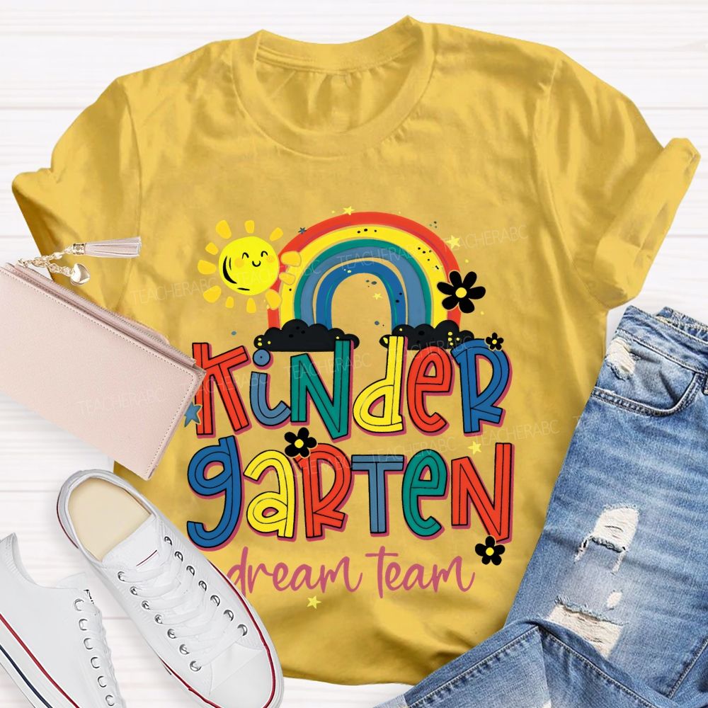 Personalized Grade Kindergarten Dream Team Graphics Teacher T-shirt