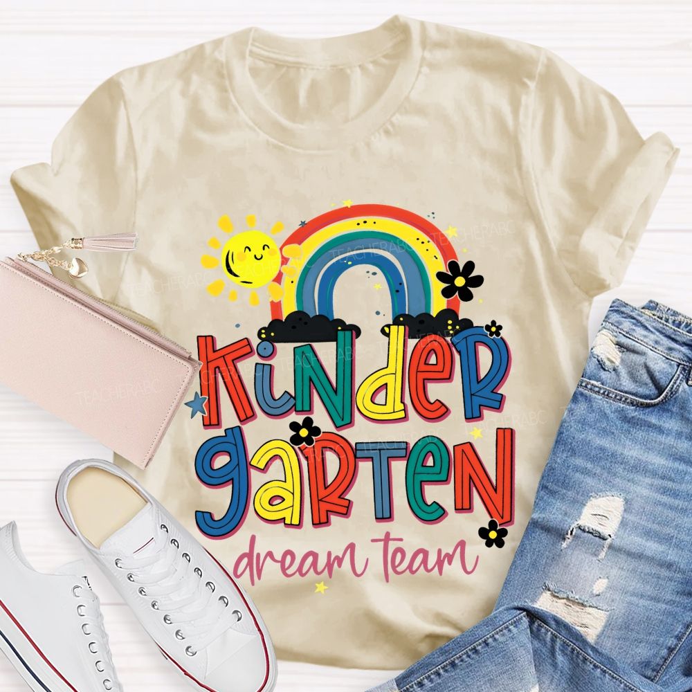 Personalized Grade Kindergarten Dream Team Graphics Teacher T-shirt