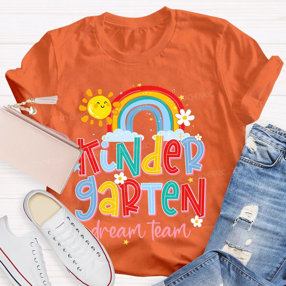 Personalized Grade Kindergarten Dream Team Graphics Teacher T-shirt