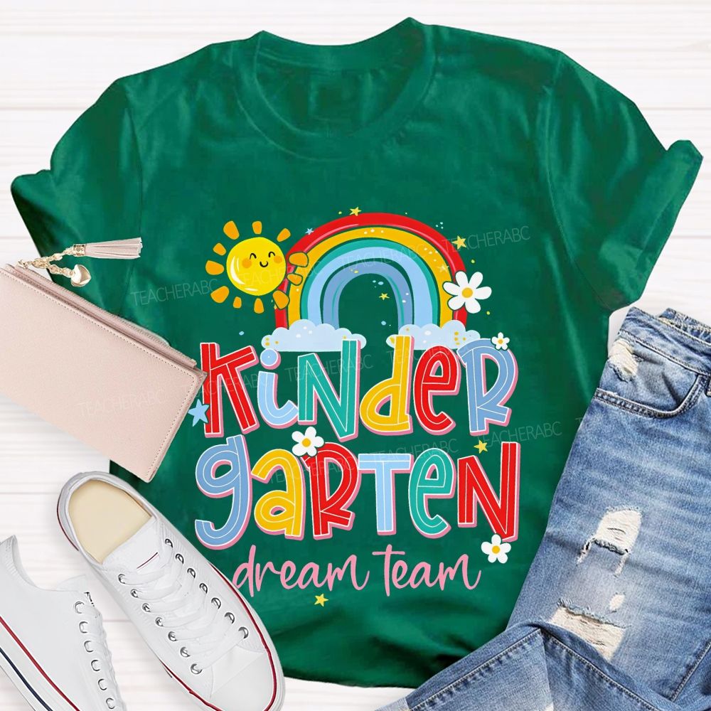 Personalized Grade Kindergarten Dream Team Graphics Teacher T-shirt