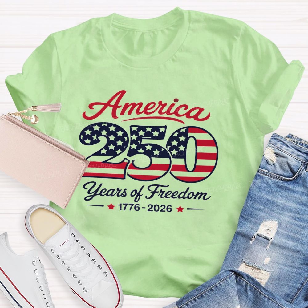American 250 Years Of Freedom 1776-2026 Teacher T-Shirt