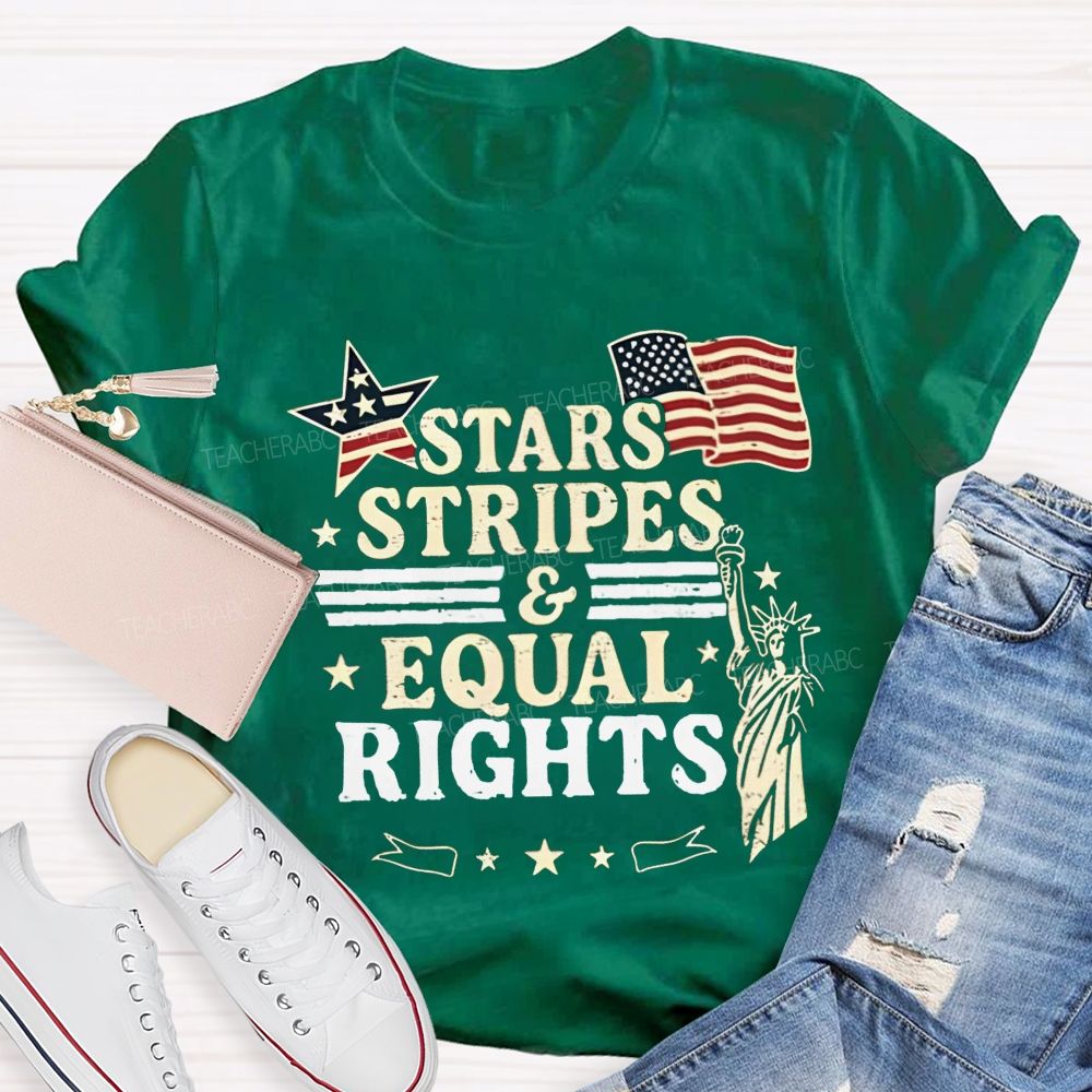 Stars Stripes And Equal Rights Teacher T-shirt