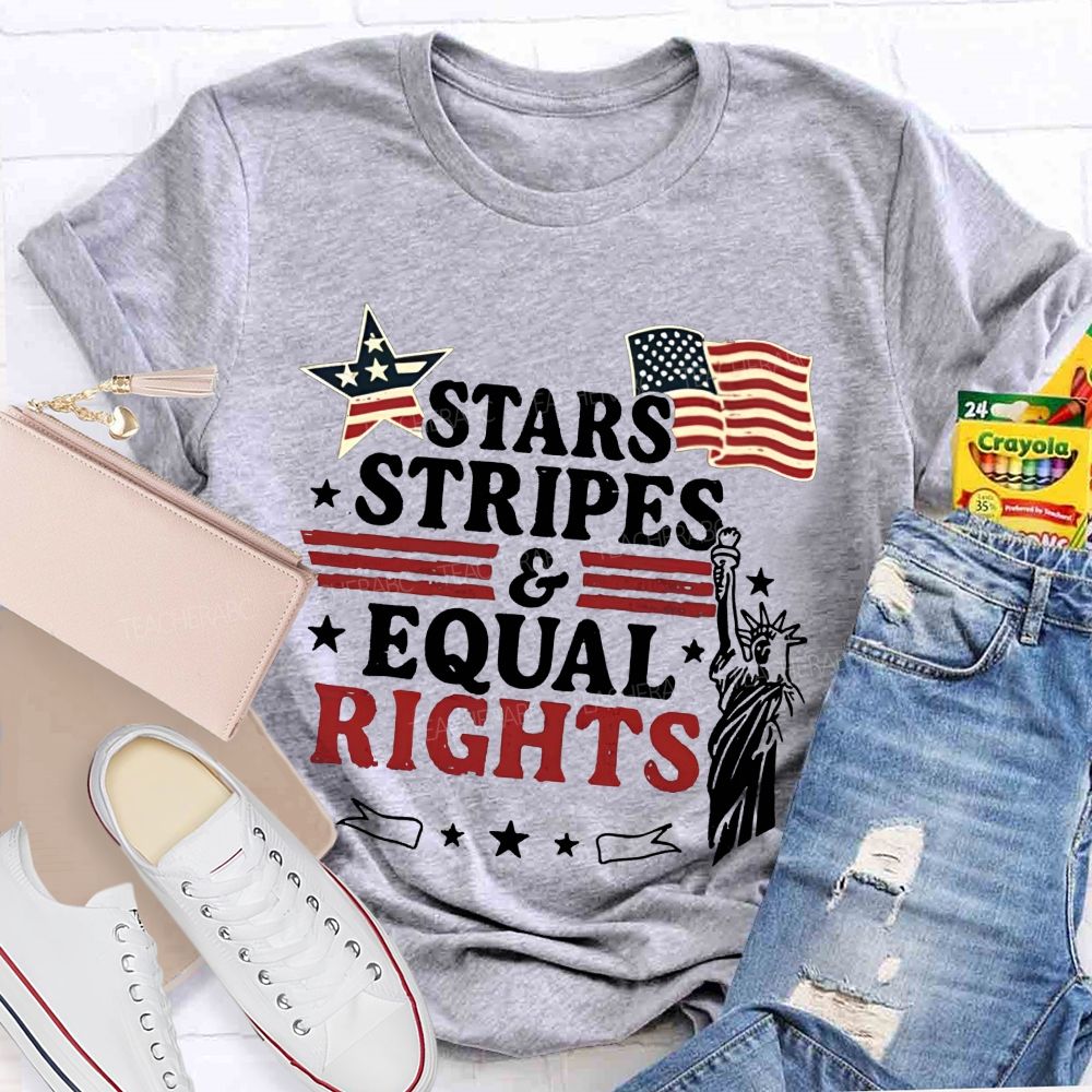 Stars Stripes And Equal Rights Teacher T-shirt