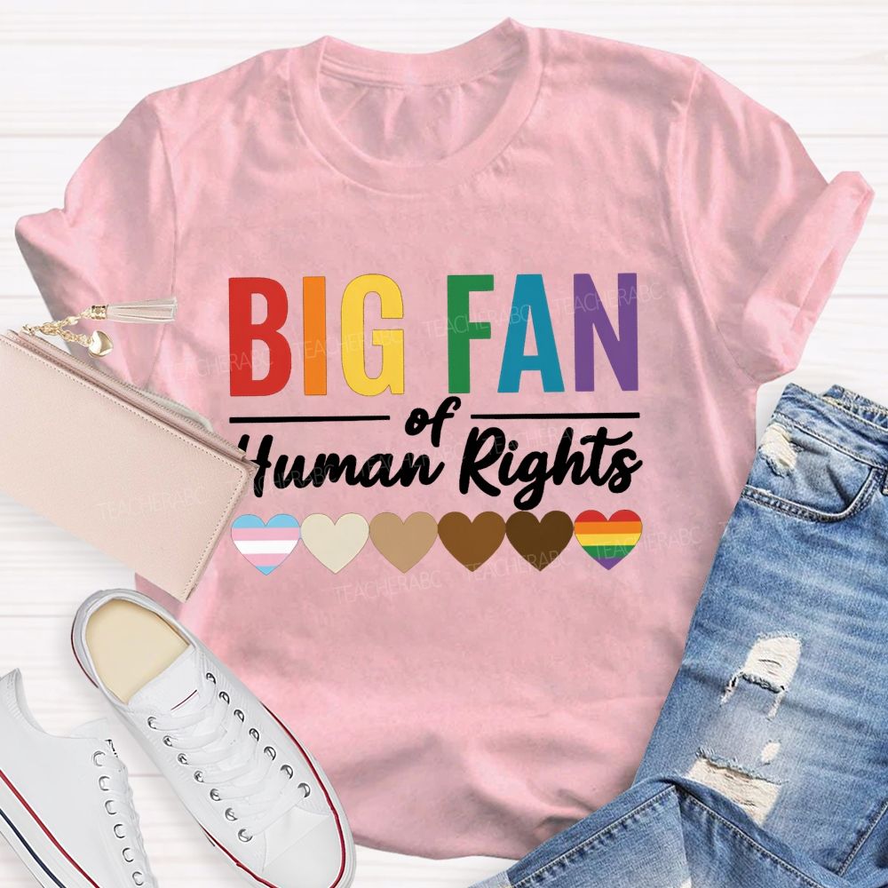 Big Fan Of Human Rights And Color Heart T-shirt