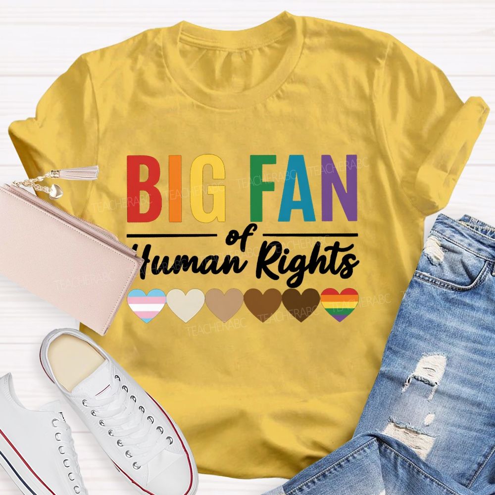 Big Fan Of Human Rights And Color Heart T-shirt