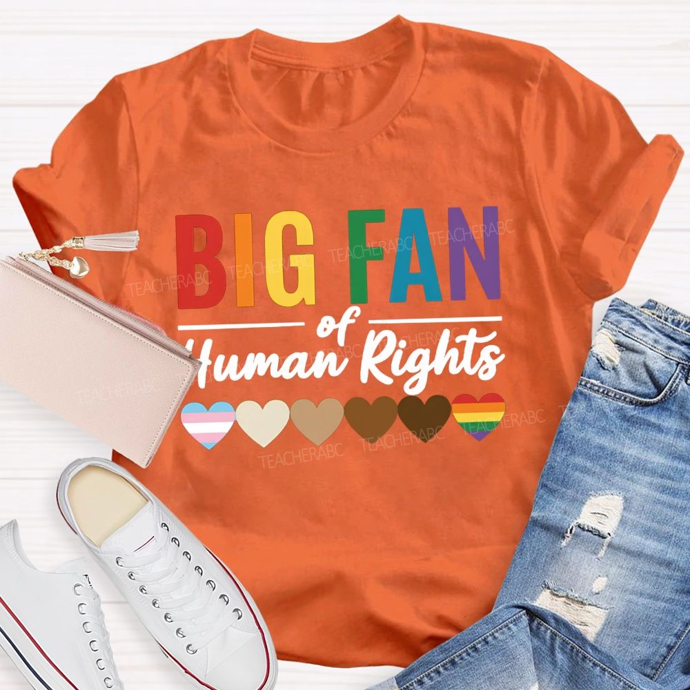 Big Fan Of Human Rights And Color Heart T-shirt