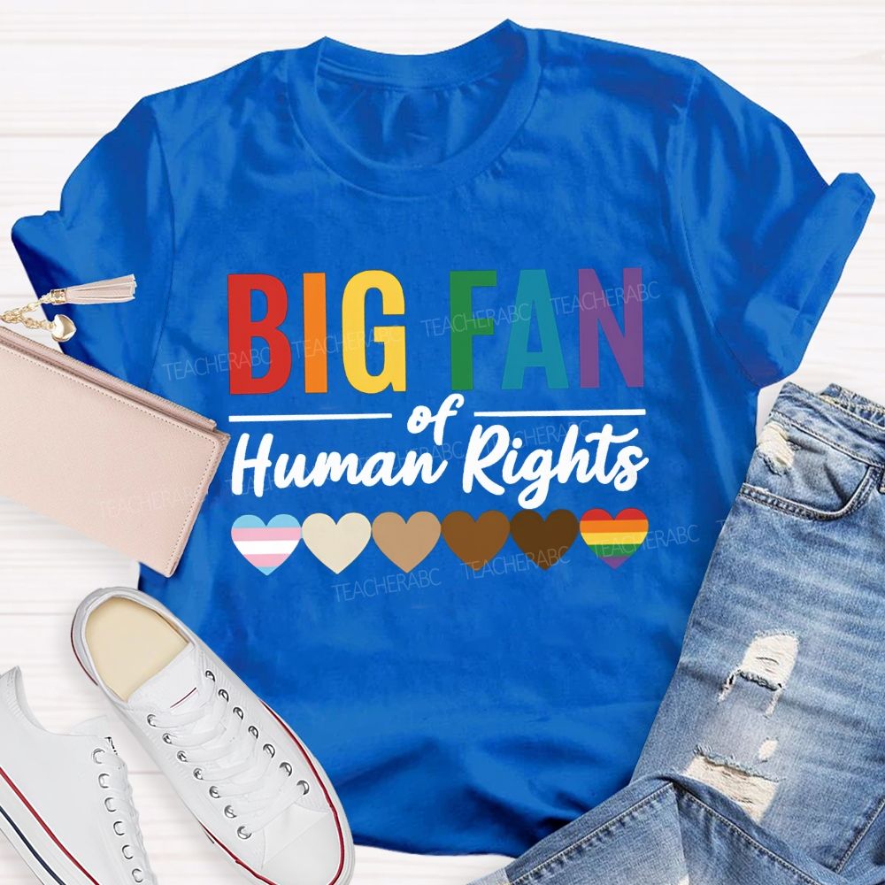 Big Fan Of Human Rights And Color Heart T-shirt