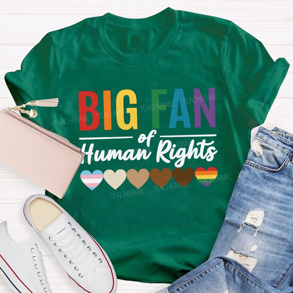 Big Fan Of Human Rights And Color Heart T-shirt