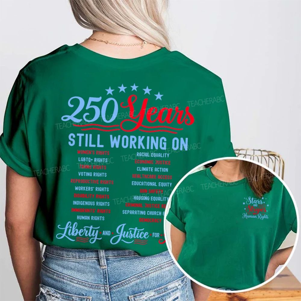 Stars And Stripes And Human Rights Double Printed T-shirt