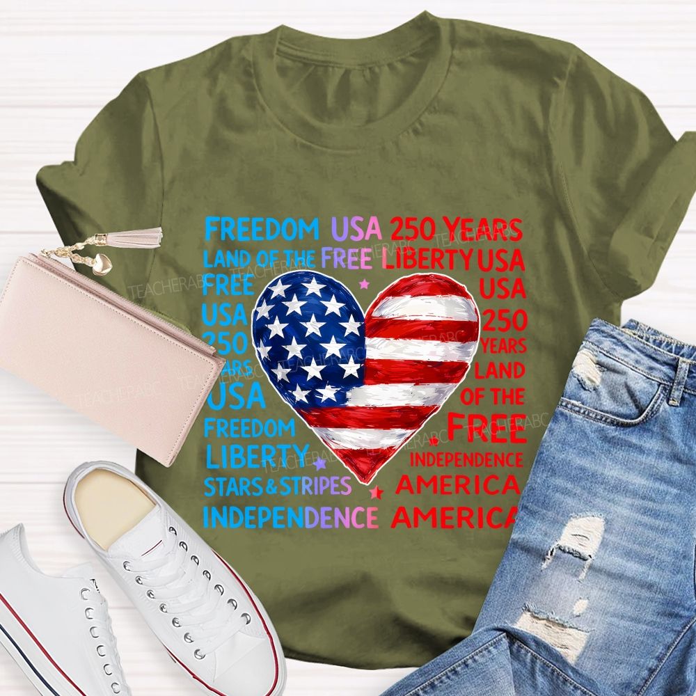 American Heart American Freedom Teacher T-shirt