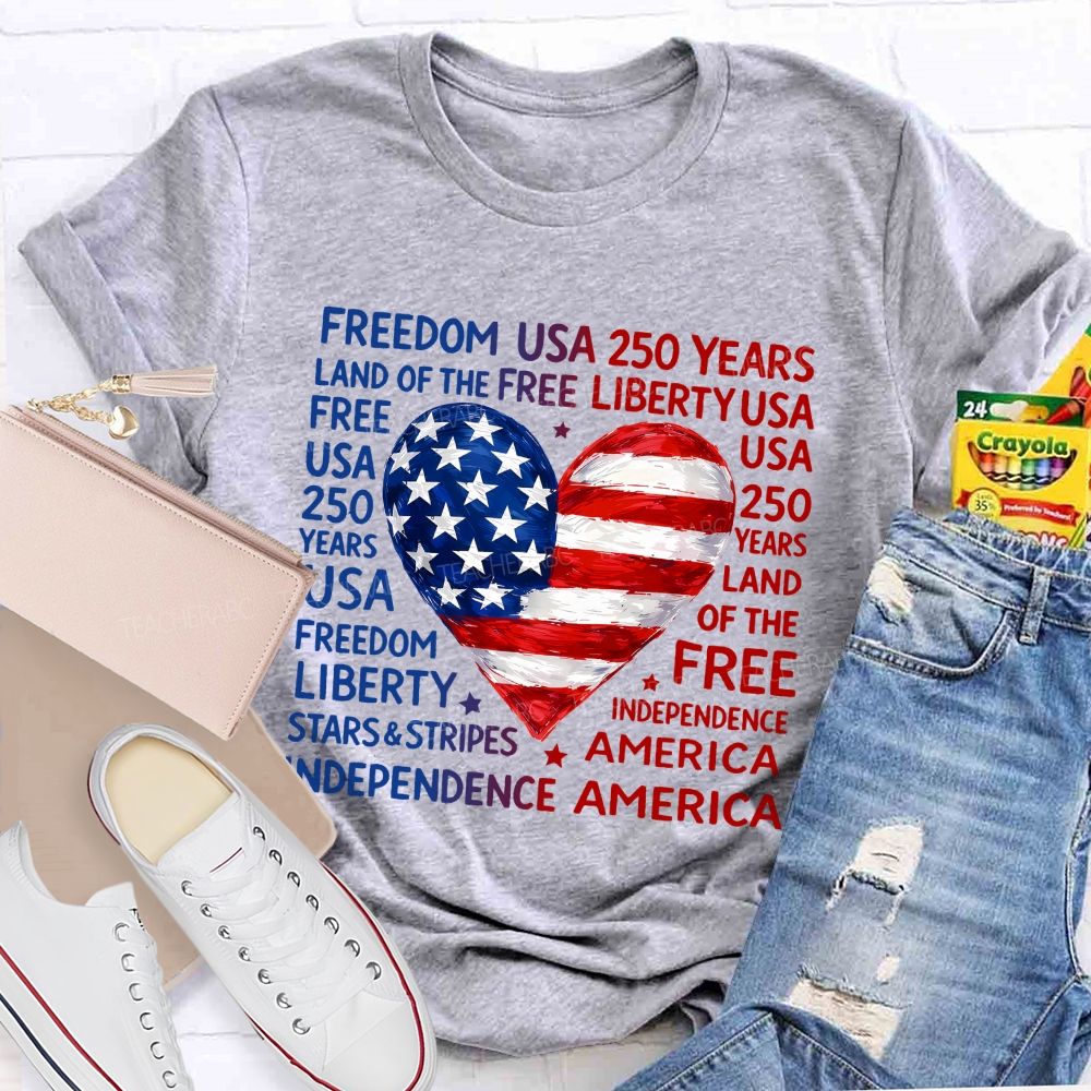 American Heart American Freedom Teacher T-shirt