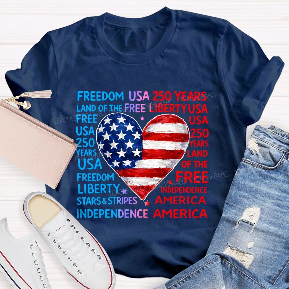 American Heart American Freedom Teacher T-shirt