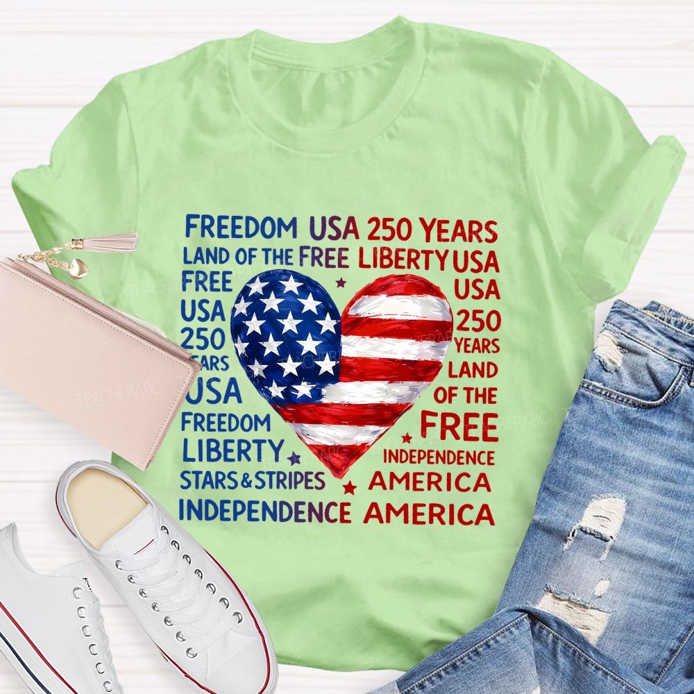 American Heart American Freedom Teacher T-shirt
