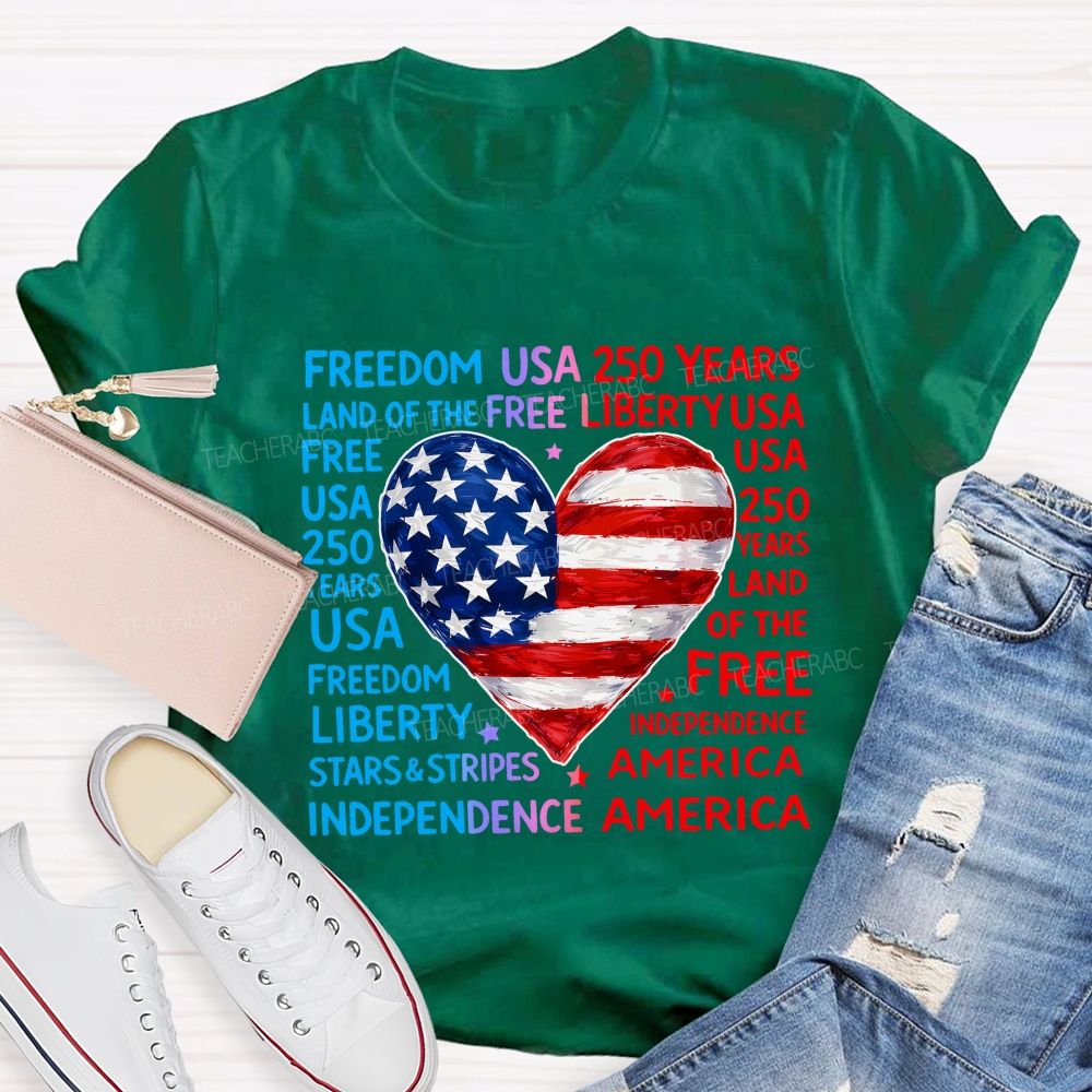 American Heart American Freedom Teacher T-shirt
