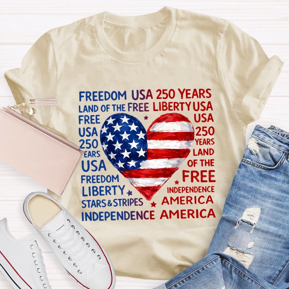 American Heart American Freedom Teacher T-shirt