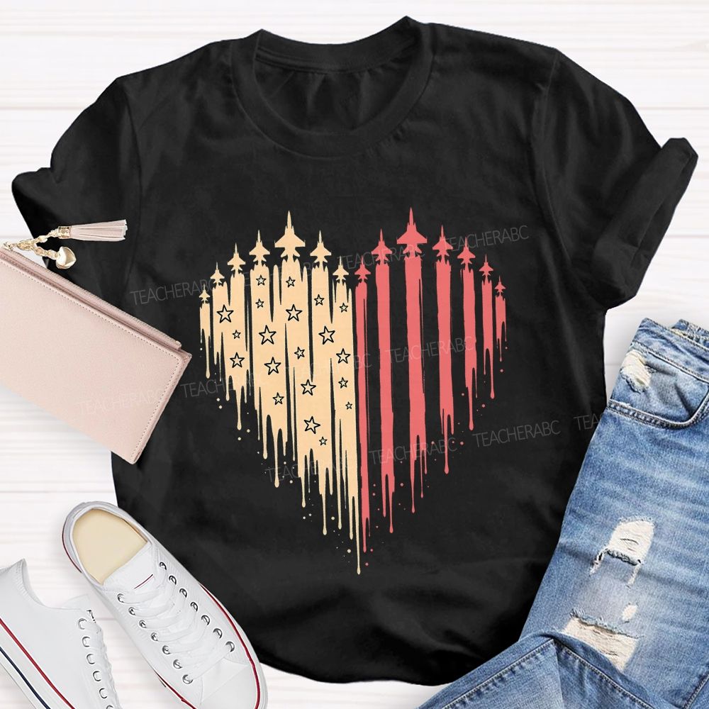 American Free And Stars In My Heart Teacher T-shirt