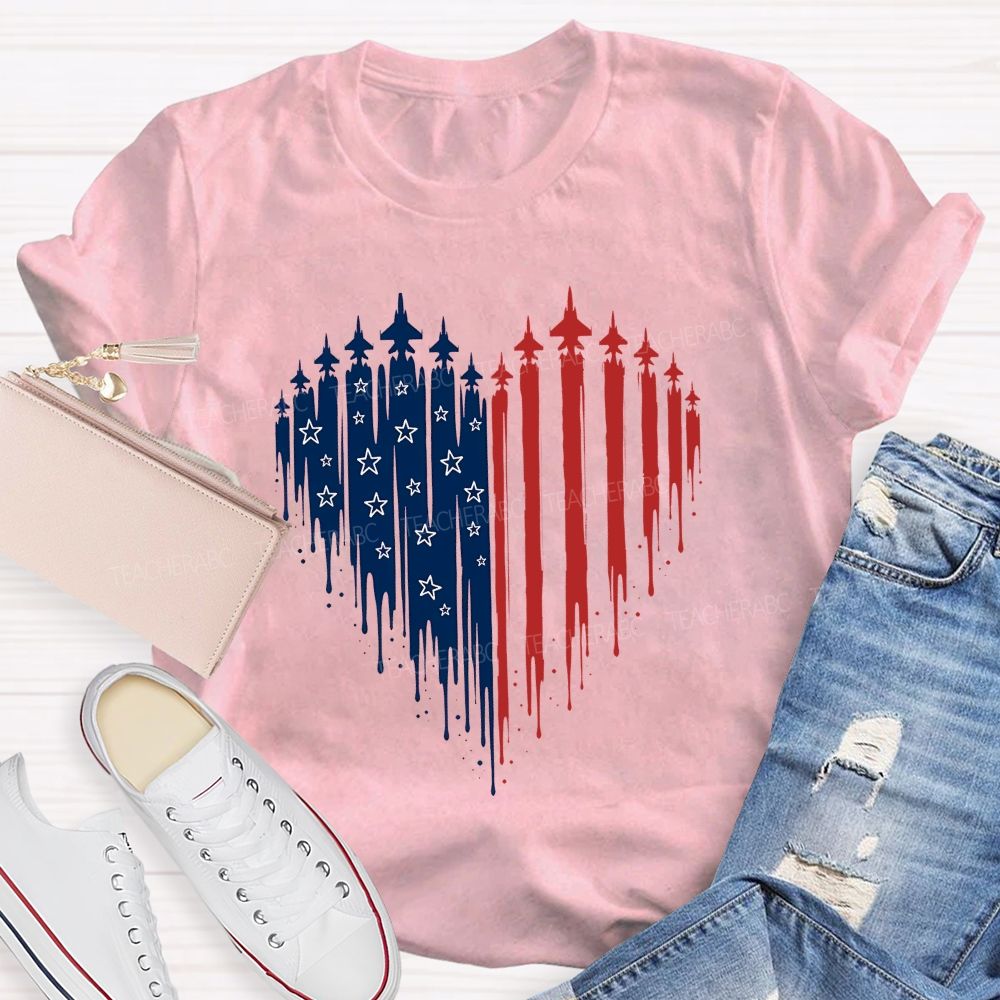 American Free And Stars In My Heart Teacher T-shirt