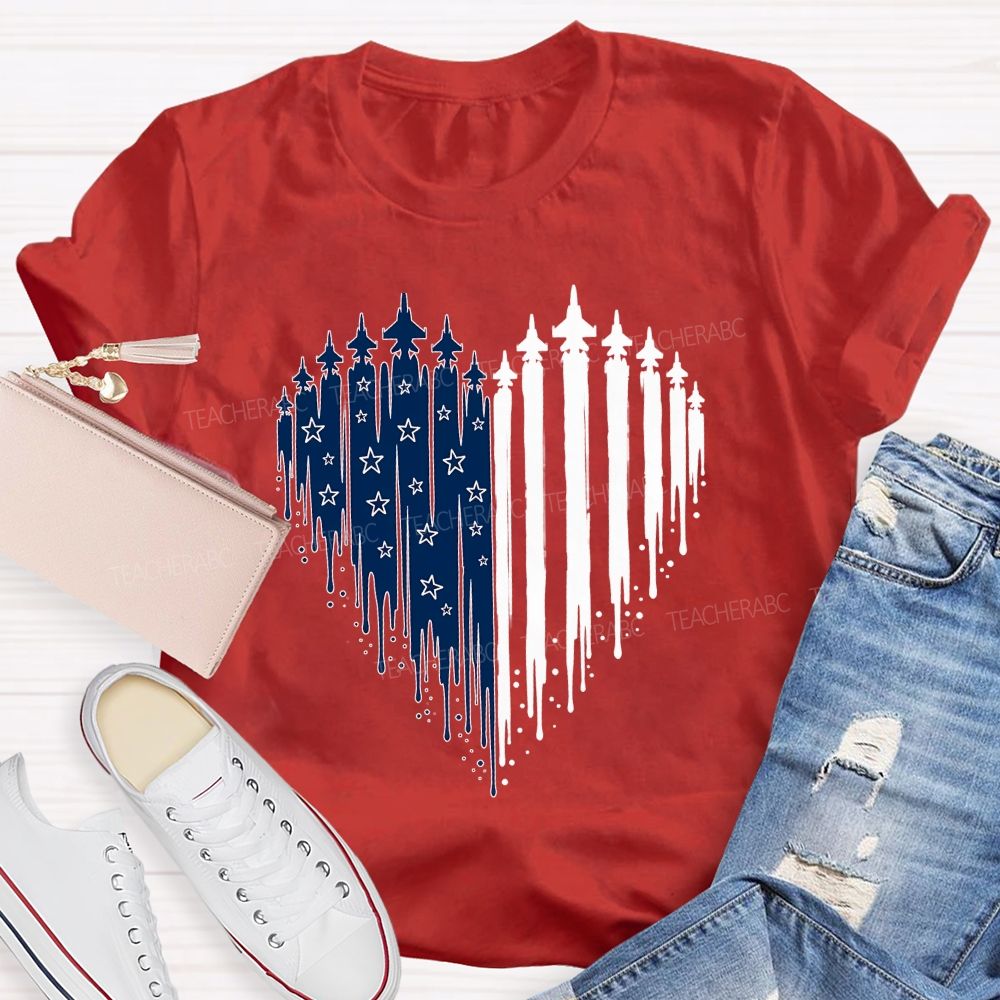 American Free And Stars In My Heart Teacher T-shirt